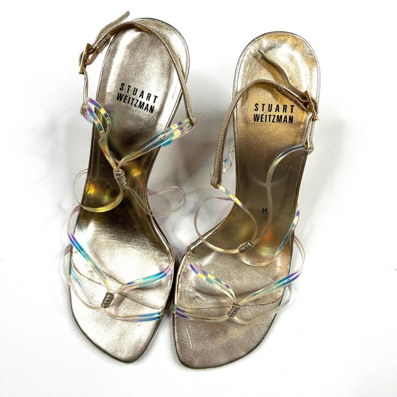 Stuart Weitzman | Iridescent Stiletto 90s Sandal Heel Size 8 - Picture 2 of 6